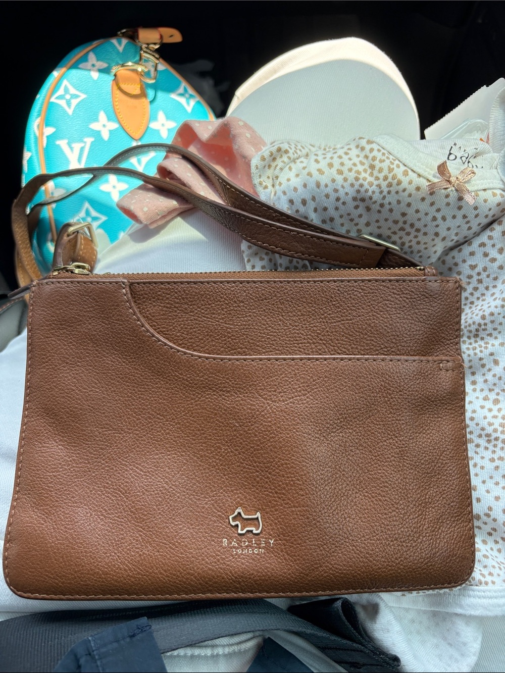 RADLEY LONDON Brown Leather Crossbody Bag with Logo